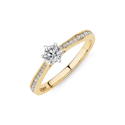 Ring With 0.48 Carat Tw Of Diamonds In 14kt Yellow & White Gold