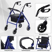Folding Rollator Walker With Cushioned