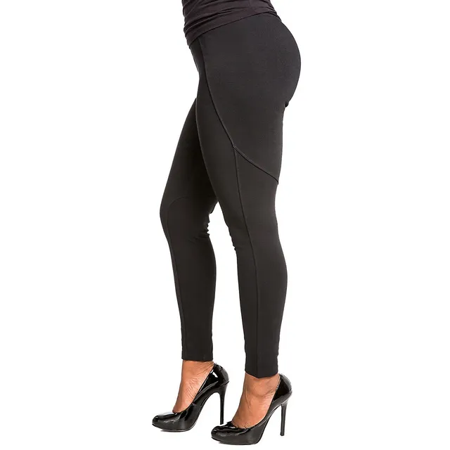 Poetic Justice Curvy Stretch Ponte Pull On Stitching Moto Legging