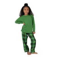 Kids Pajamas Poly Top And Flannel Feel Pants
