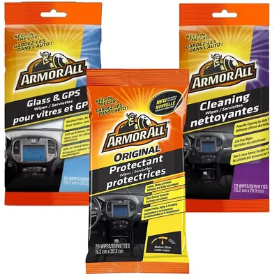 3-pack Car Wipe, Cleaner, Protector & Glass Set