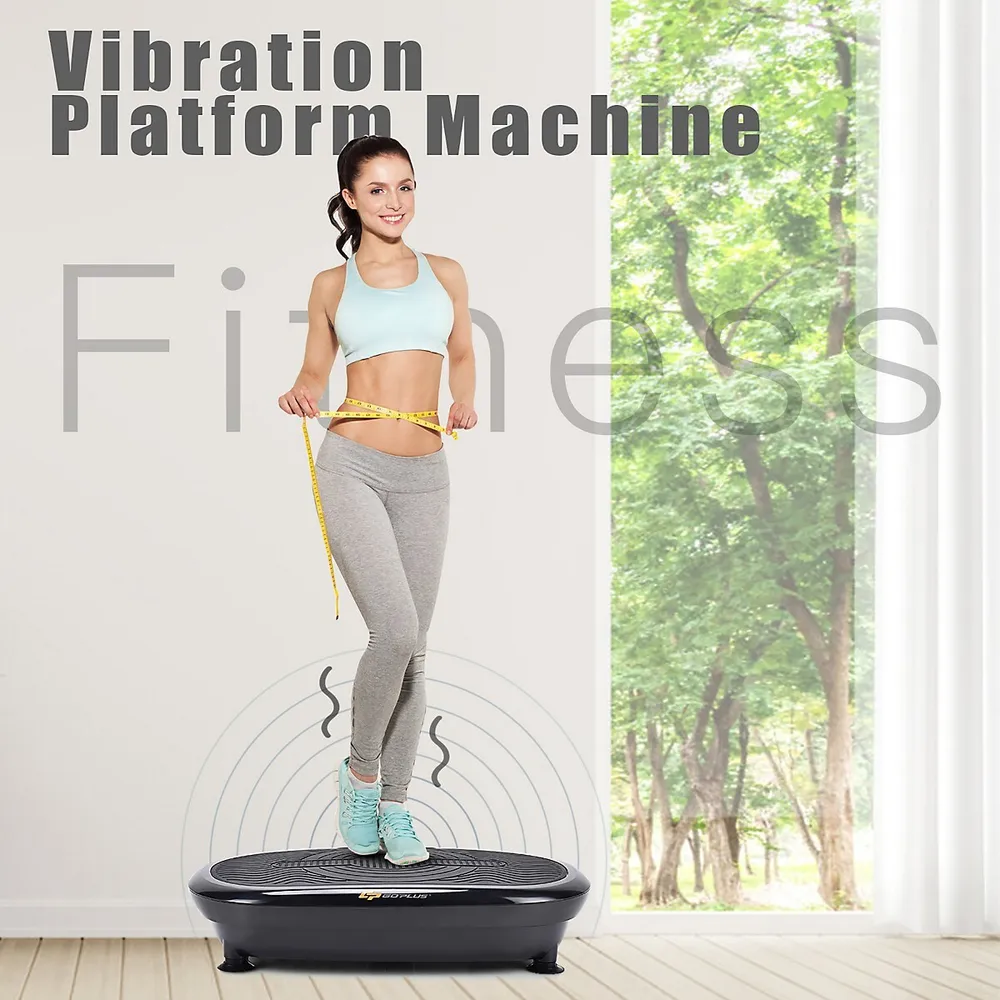 Costway Goplus Mini Vibration Plate Whole Body Fitness Platform W/loop  Bands Silverblack