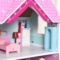 2.9ft Kids Wooden Dollhouse Pink