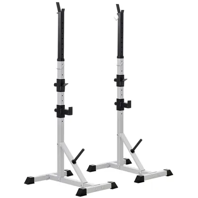 Adjustable Pair Of Barbell Squat Rack Weight Lifting Stand