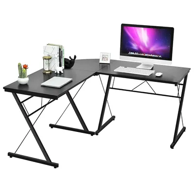 59'' L-shaped Computer Table Study Workstation Home Office