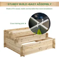 3-tier Wood Raised Garden Bed