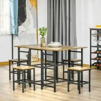 5-piece Folding Dining Table Set With 4 Chairs
