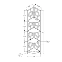 Bookcase 62" High / Metal Corner Etagere