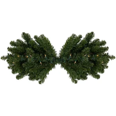 32" Pre-lit Canadian Pine Artificial Christmas Swag - Clear Lights