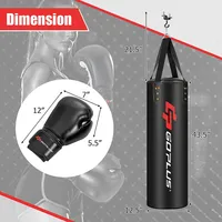 4-in-1 Hanging Punching Bag Set Unfilled Kick Boxing Heavy Bag With Gloves