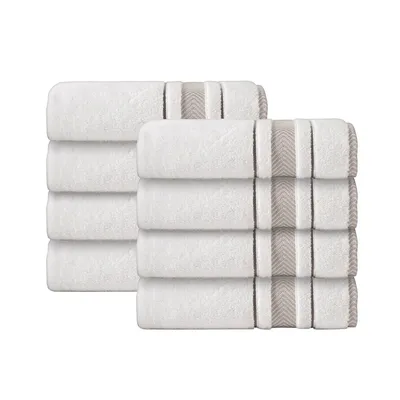 Brooks Brothers Nautical Blanket Stripe 2 Piece Turkish Cotton Wash Towel Set - White