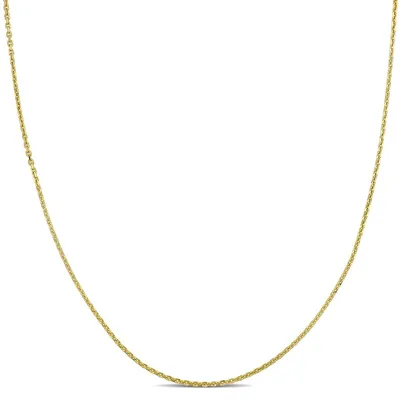 10k Yellow Gold Diamond Cut Cable Chain Necklace