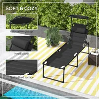 Folding Chaise Lounge With Sunroof, Tanning Chairs