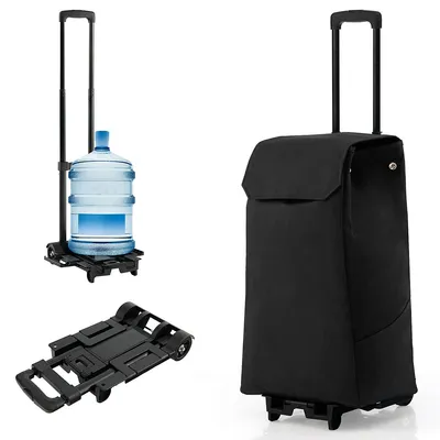 Foldable Shopping Cart With Wheels And 38l Detachable Bag Purpleblueblackgreen