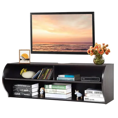 48.5'' Wall Mounted Audio/video Tv Stands Console Living Room Furniture W/shelves