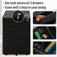 3 Drawer Filing Cabinet With Lock