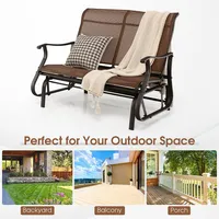 2-person Patio Swing Glider Bench Loveseat Rocking Chair High Back Deck