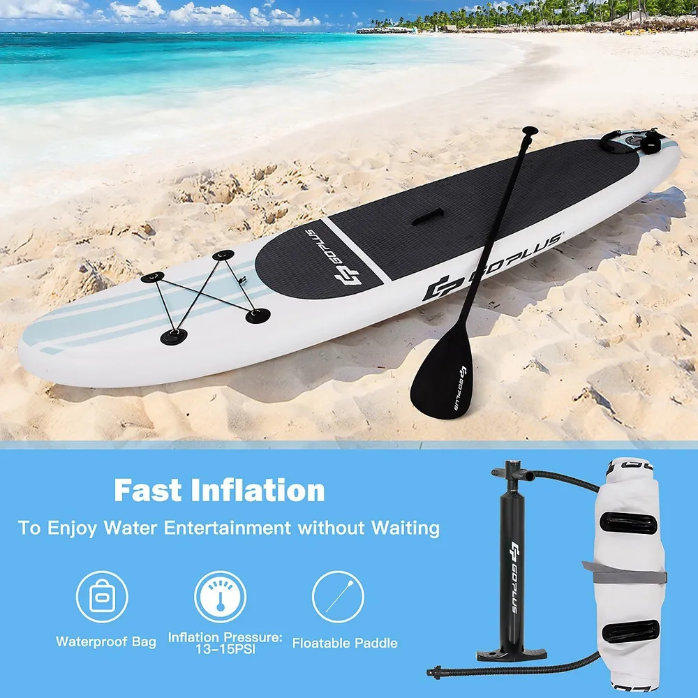 Goplus 11' Inflatable Stand Up Paddle Board Sup W/paddle Pump Waterproof Bag