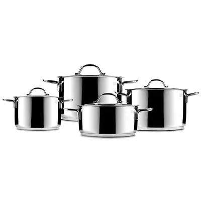 Contempo 8 Piece Stainless Steel Cookware Set