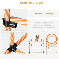 4pc Portable Pet Agility Training Set Hurdle For Dog Obstacle Exercise