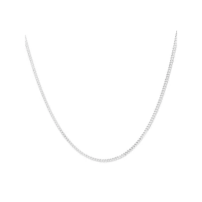 60cm (24") 1.5mm - 2mm Width Curb Chain In 925 Sterling Silver