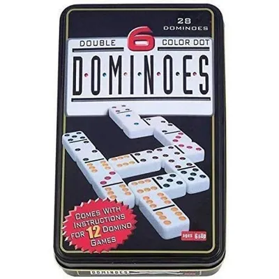 Mexican Dominoes, Color Double 6 Dominoes Black And White