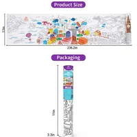 Kids Giant Coloring Roll - 28 X 600 Cm Sticky Drawing Paper, Large Restick Poster Sheet, Arts & Crafts Toy