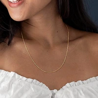 1mm Sparkling Singapore Chain Necklace In 14k Gold