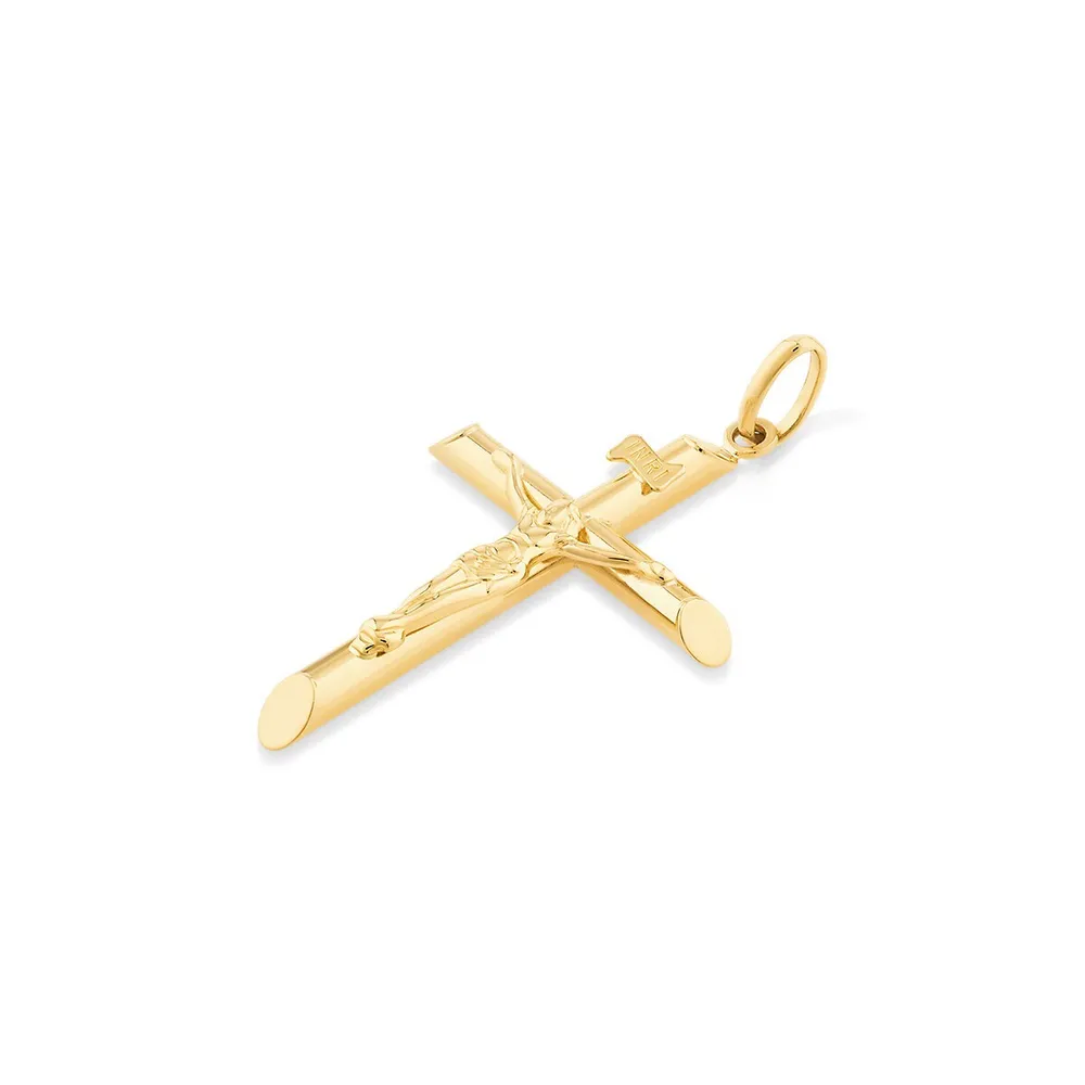 Crucifix Cross Pendant In 10kt Yellow Gold