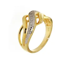 Yellow Gold Plated Sterling Silver With Diamond Accent Ladies Ring