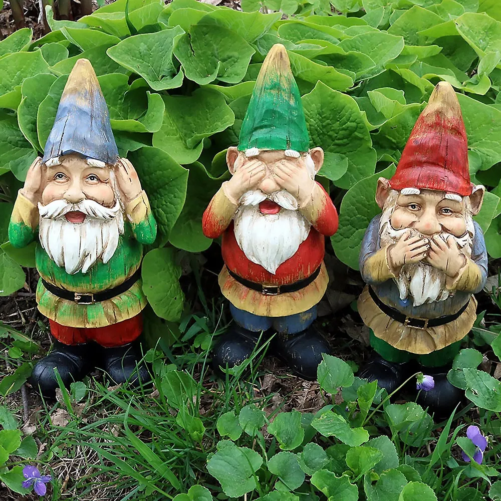 Three Wise Gnomes - Hear No Evil Speak No Evil See No Evil