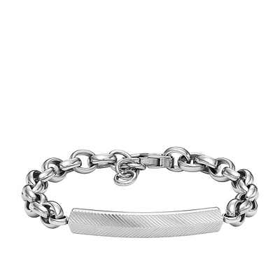 Men's Harlow Linear Texture Stainless Steel Chain Bracelet