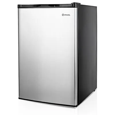 Costway 3 Cu.ft. Compact Upright Freezer W/single Stainless Steel Door Removable Shelves