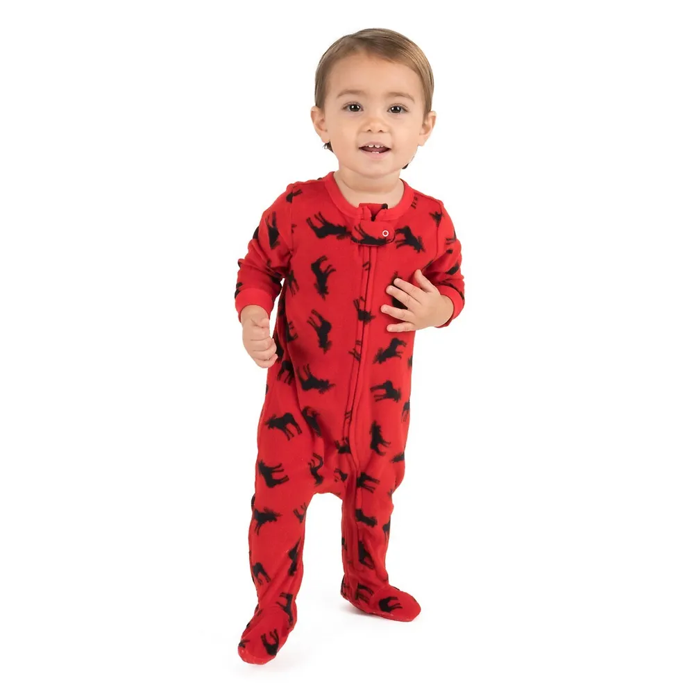 Kids Footed Sleeper Fleece Christmas Pajamas