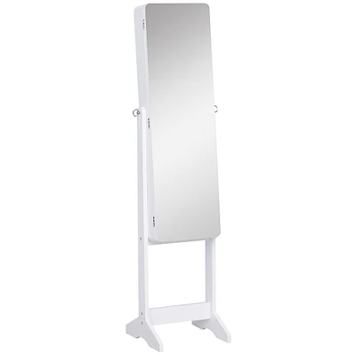 Mirrored Jewelry Armoire With Led Light Strip