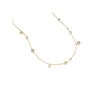 Necklace With Opal & 0.15 Carat Tw Of Diamonds In 10kt Yellow Gold