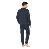 Male Plain Knitted Sweatshirt-trousers Pajama Set