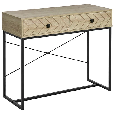 2-drawer Console Table With Metal Frame