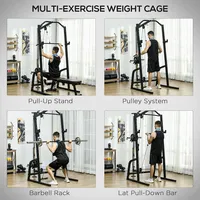 Power Cage With Pulley System, 15-level Squat Rack