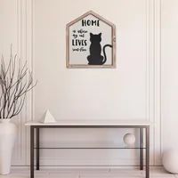 Framed House Shape Cat Sign
