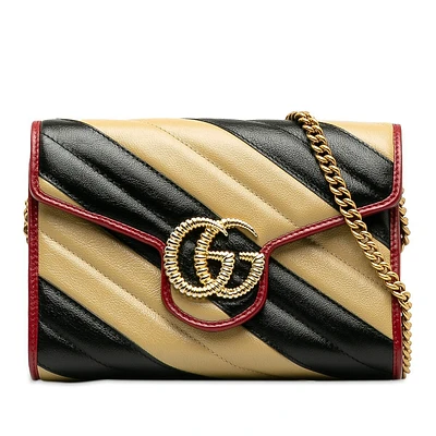 Pre-loved Gg Marmont Torchon Wallet On Chain