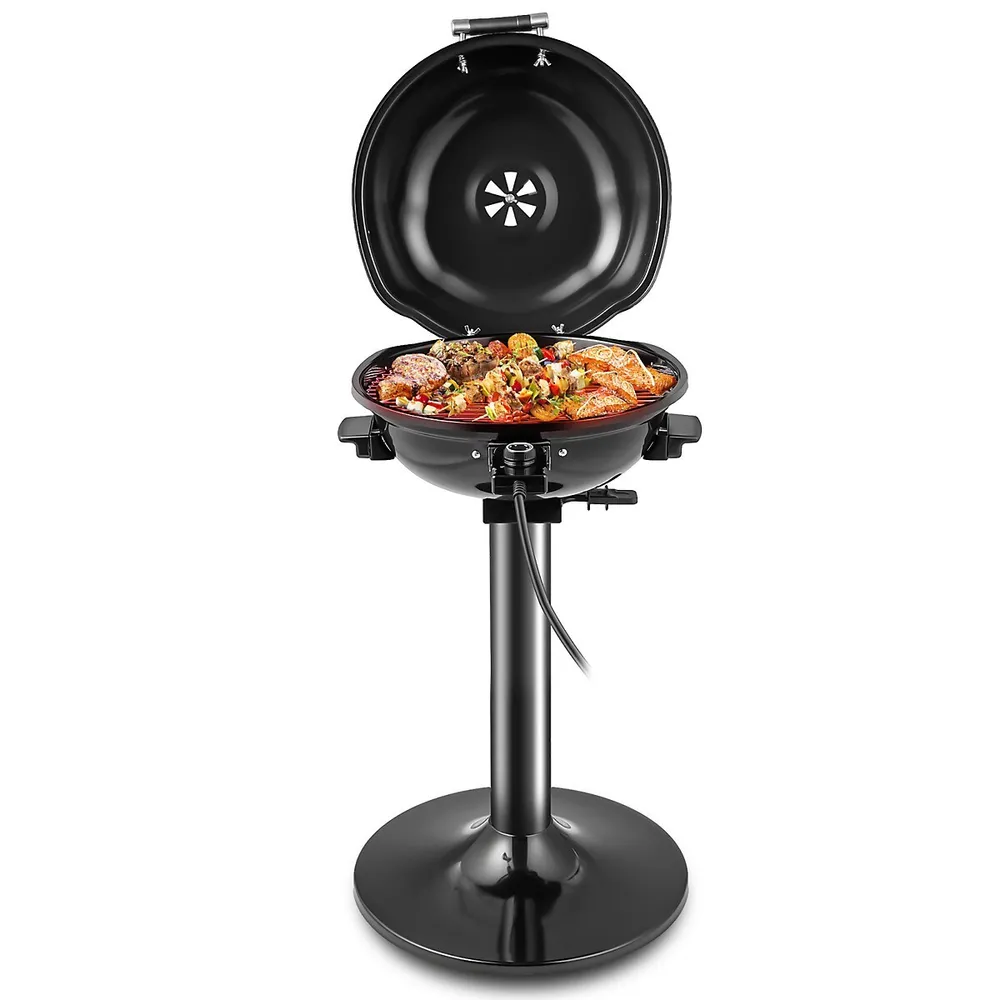Costway Vertical Charcoal Smoker BBQ Barbecue Grill w/ Temperature Gauge  Outdoor Black