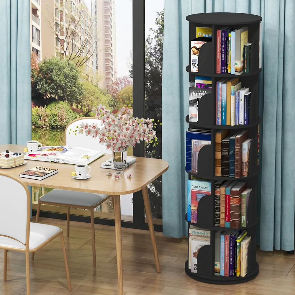 360° Rotating Stackable Shelves Bookshelf Organizer