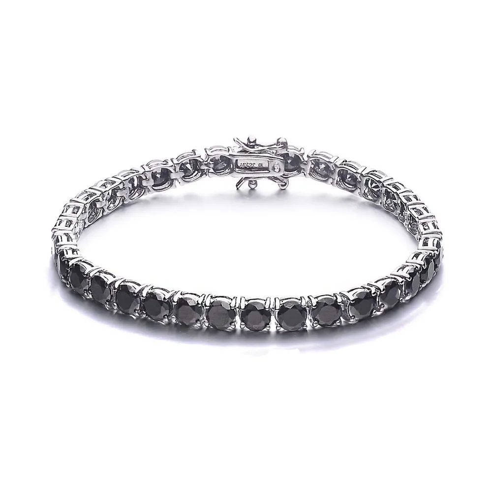 Dazzling Sterling Silver With Colored Cubic Zirconia Tennis Bracelet