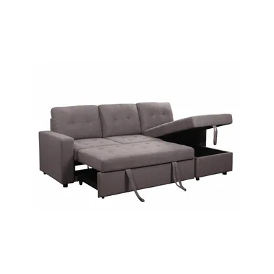 Malibu Sleeper Sectional Sofa Bed With Storage Chaise Solis Dark Grey