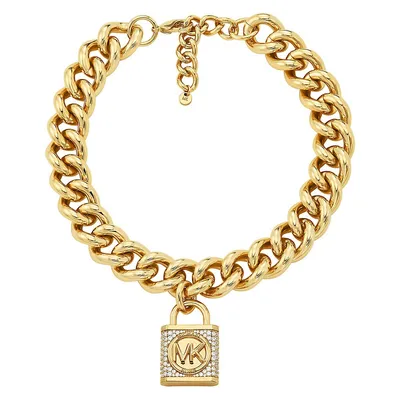 Women's Premium Metallic Muse Gold-tone Brass Choker Necklace