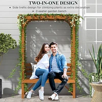 Wooden Bench For 2 People For Climbing Plant