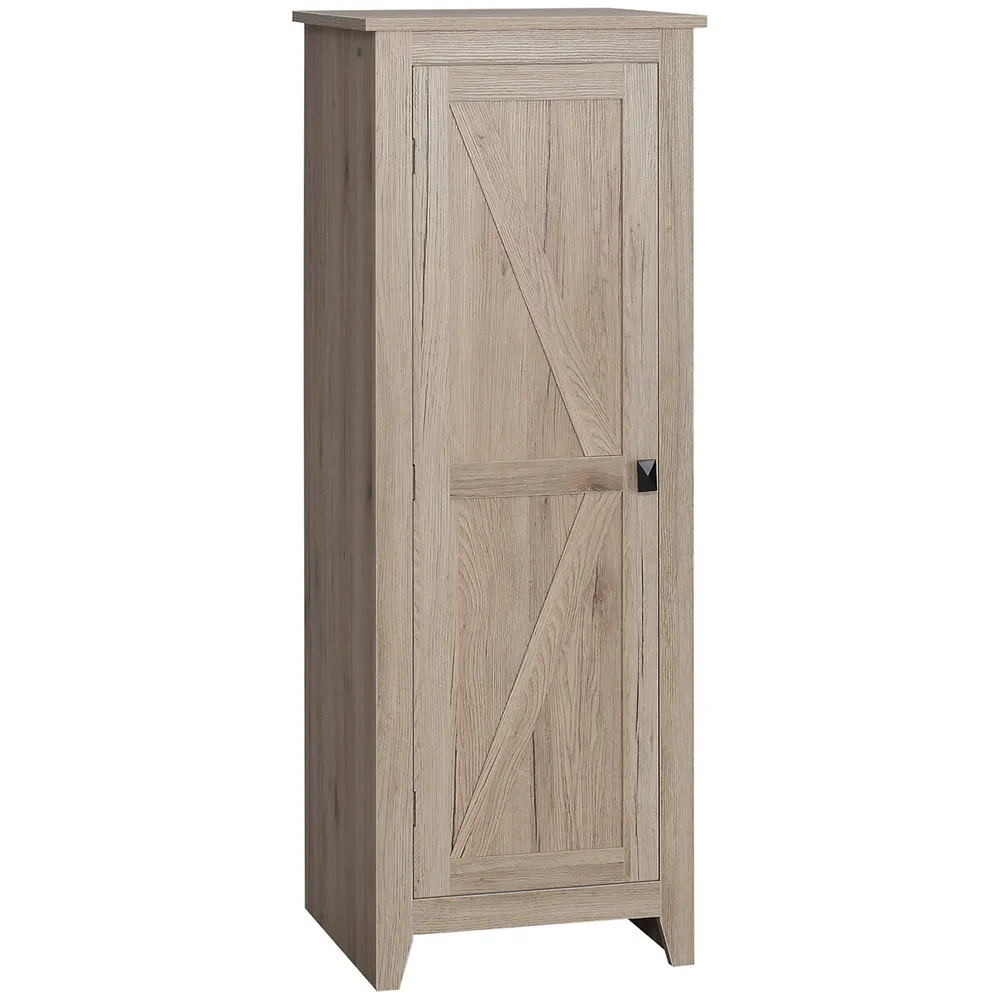 HOMCOM White Freestanding Kitchen Pantry, Farmhouse 4-Door Storage Cabinet with 4-Tiers and 2-Adjustable Shelves