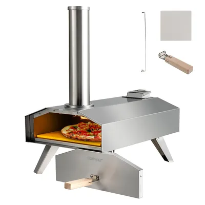 Wood Pellet Pizza Oven Pizza Maker Portable Outdoor Pizza Stone W/ Foldable Leg