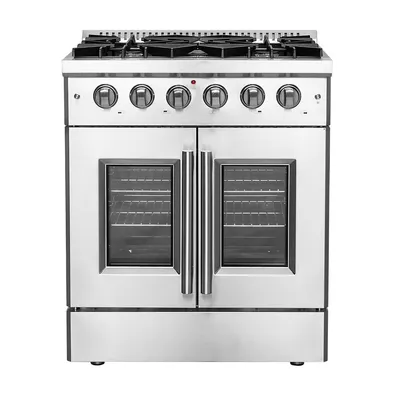 Galiano 30-inch French Door Gas Range All Stainless Steel with 5 Sealed Burners 68,00 BTU, 4.32 cu. ft. oven - FFSGS6444-30